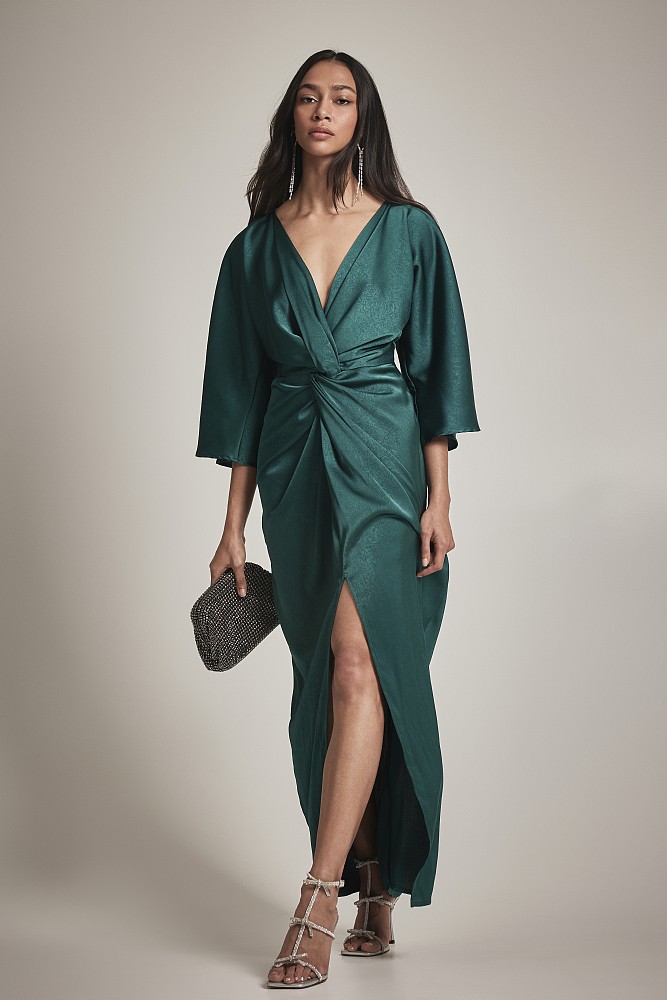 Maxi wrap satin dress - Gold label
