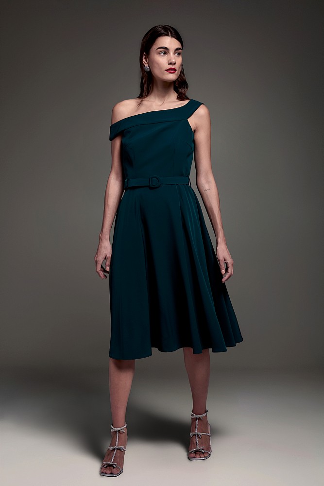 Midi dress with belt - Gold label