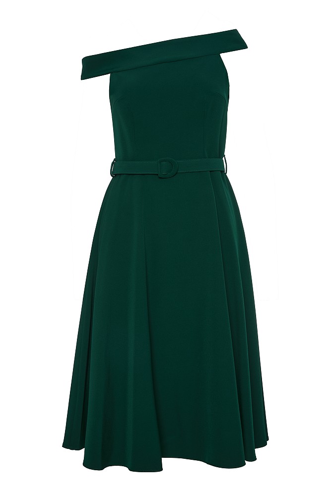 Midi dress with belt - Gold label