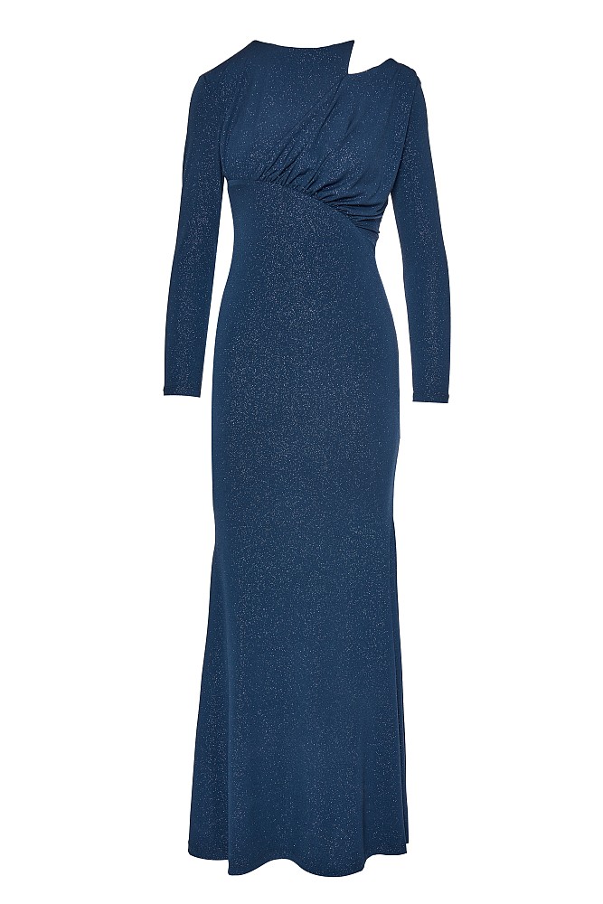 Maxi cut out dress with lurex - Gold label