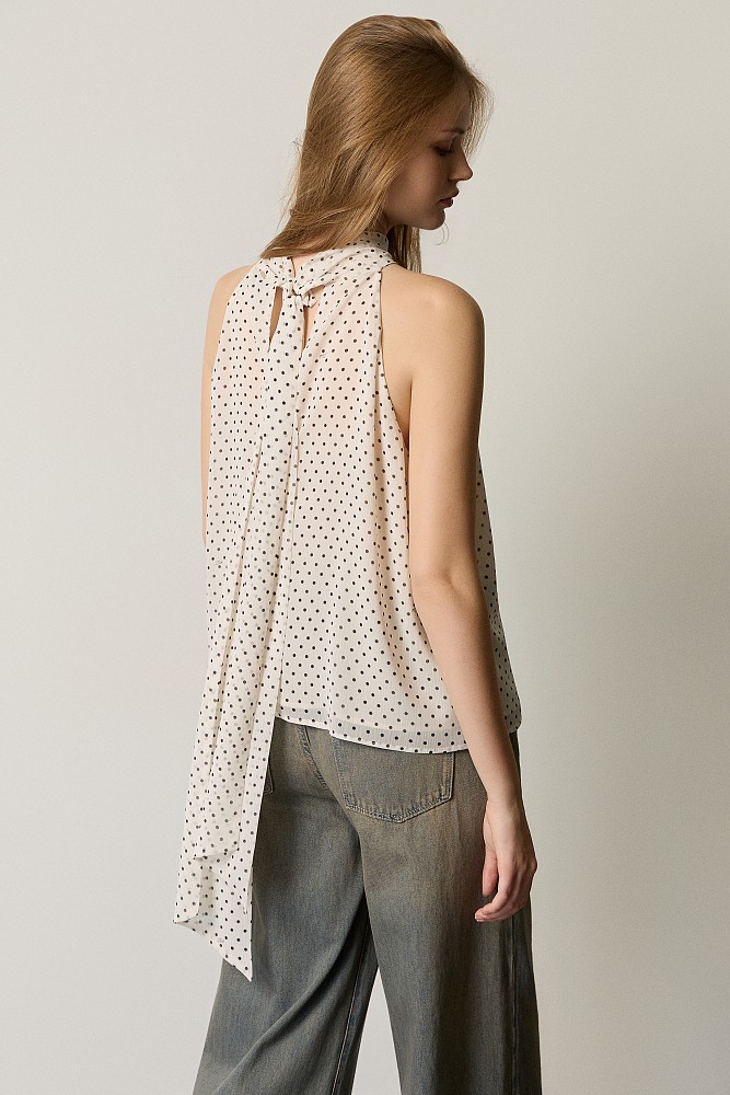 Πουά halter neck τοπ