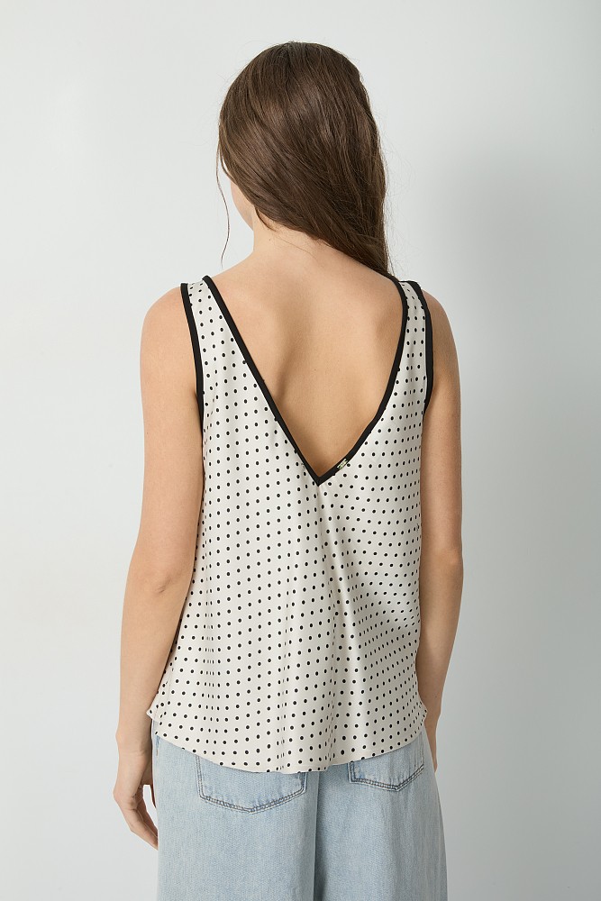 Polka dot satin top