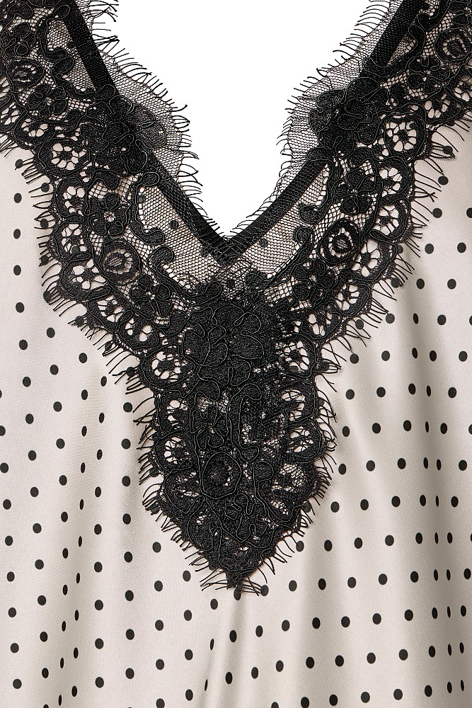 Polka dot satin top