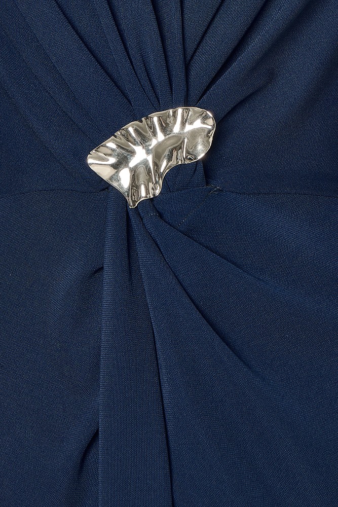 Vestido cruzado midi con pedrería