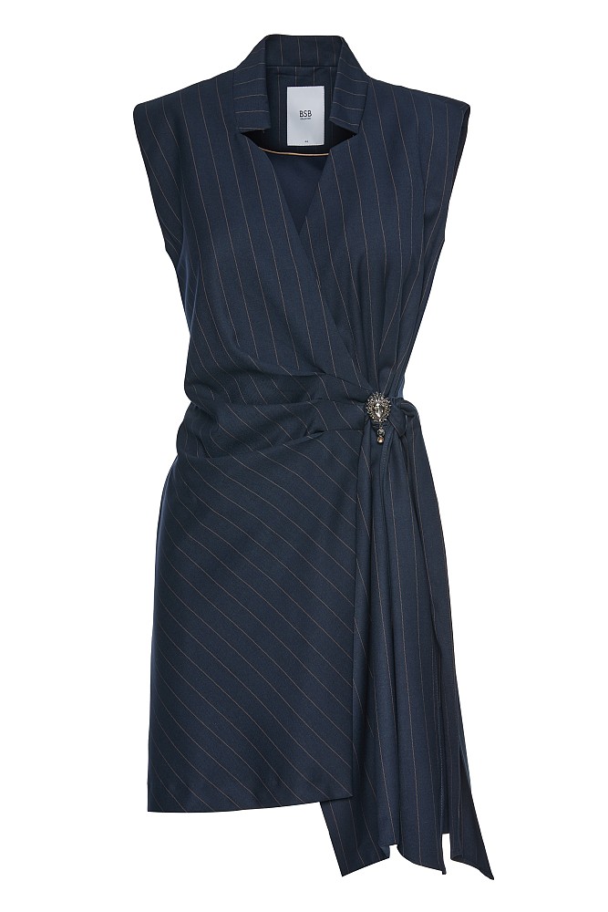 Mini striped wrap dress