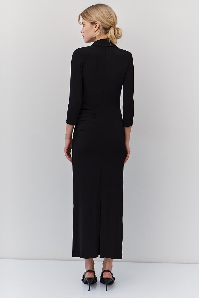 Draped midi dress with chain
