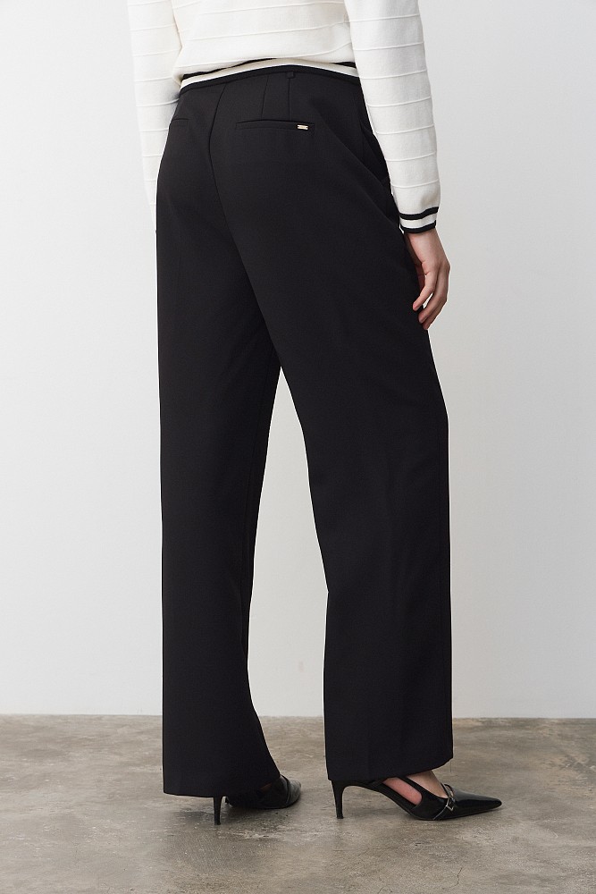 Pantalones rectos básicos de crepé