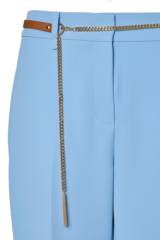 Cropped trousers with detachable belt