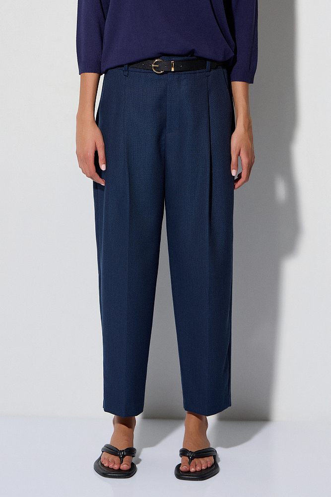 Tweed trousers with belt