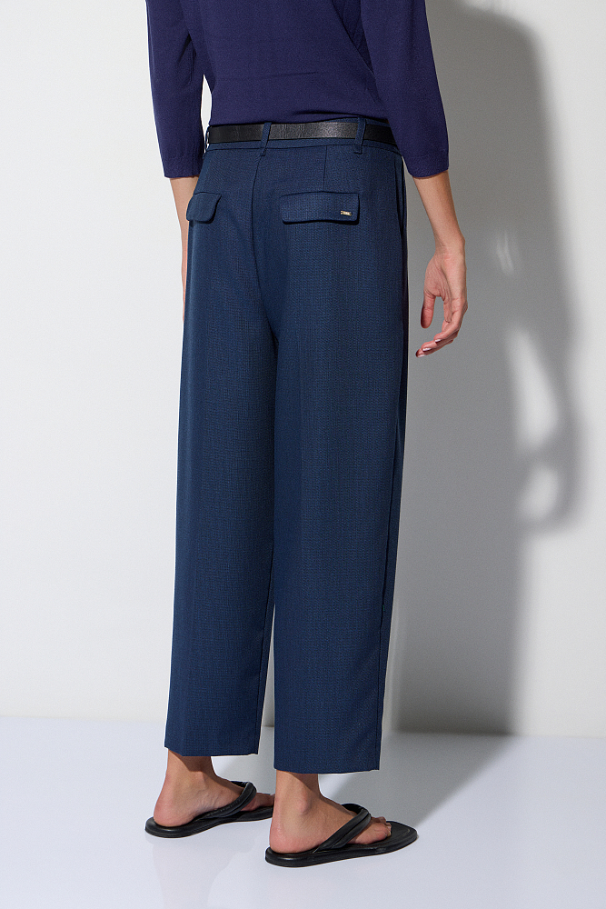 Tweed trousers with belt