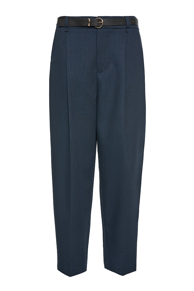 Tweed trousers with belt