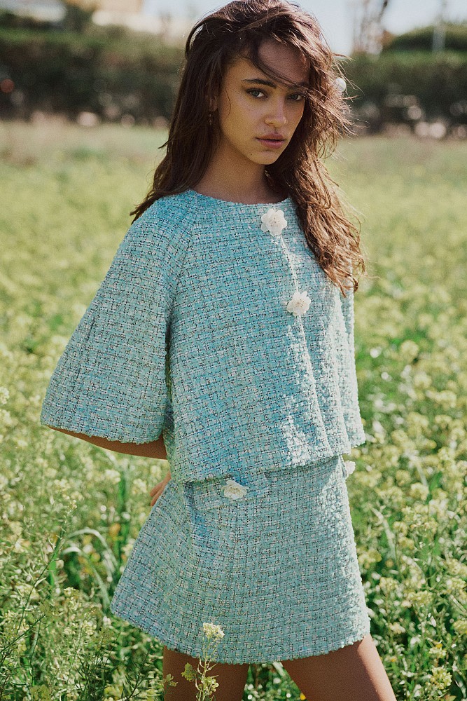 Bolero de tweed con lentejuelas