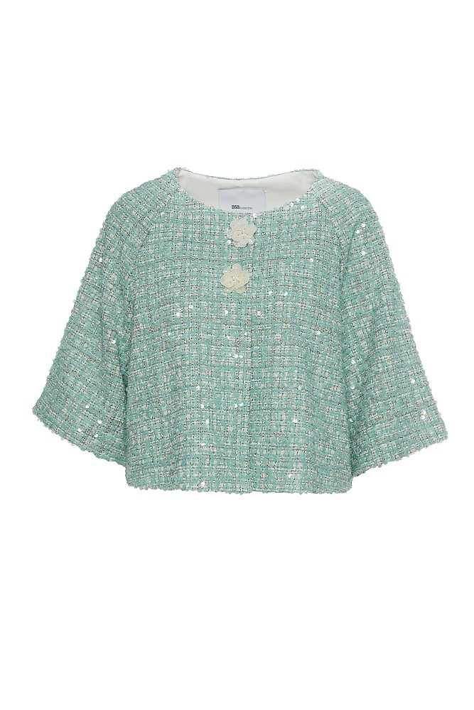 Bolero de tweed con lentejuelas