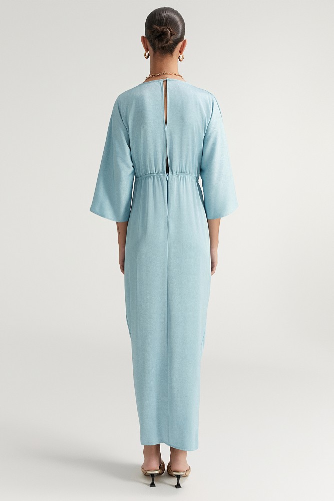 Maxi wrap satin dress - Gold label