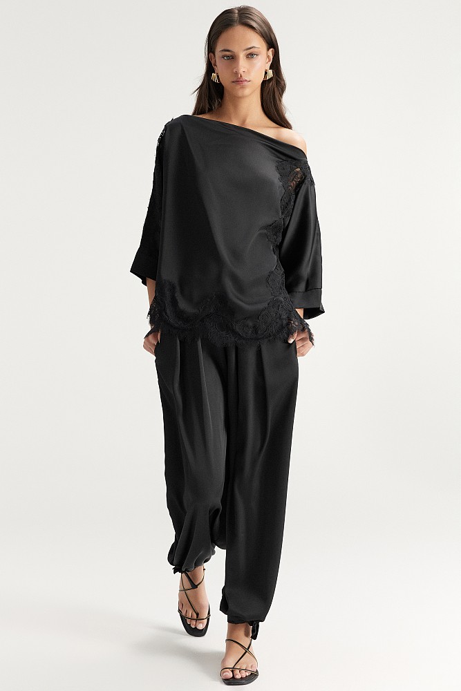Pantaloni cu aspect satinat - Gold label
