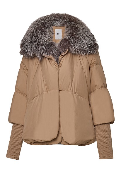 Down puffer jacket with fur