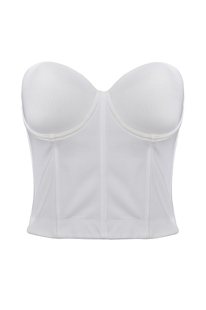 Satin strapless bustier