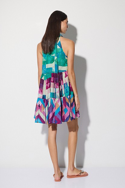 Mini printed chemise dress