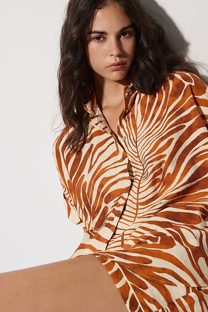 Oversized animal print shirt