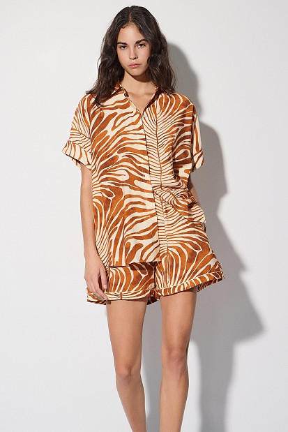 Oversized animal print shirt