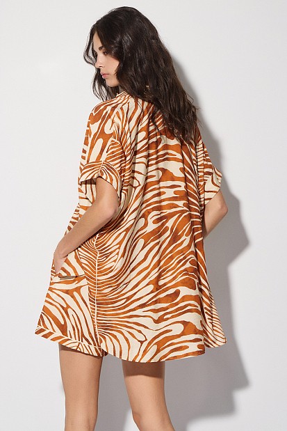 Oversized animal print shirt