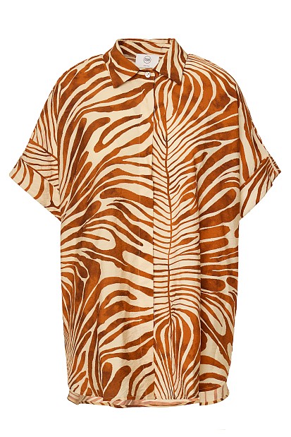 Oversized animal print πουκάμισο