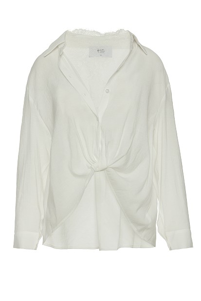 Crepe shirt with a lace top