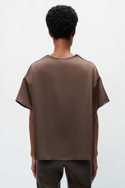 Shortsleeve blouse with lace
