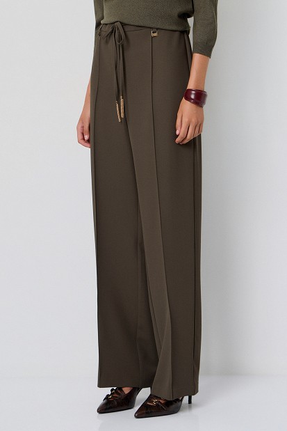 Fabric trousers with a tie drawstring waist