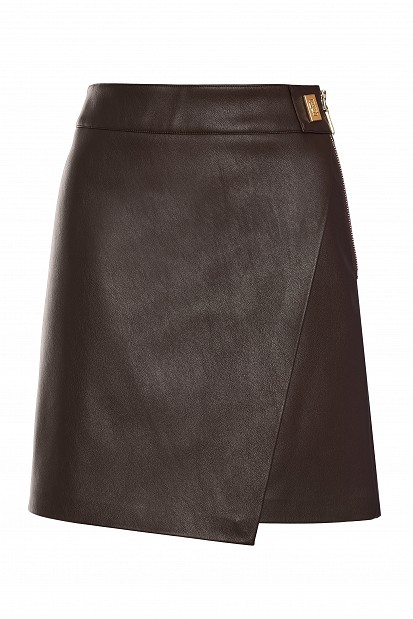 Leather-look mini skirt