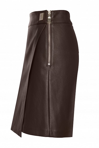 Leather-look mini skirt