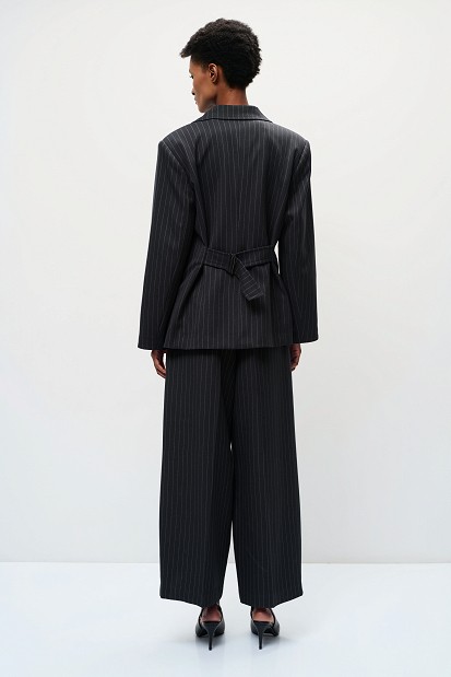 Striped double-breasted blazer