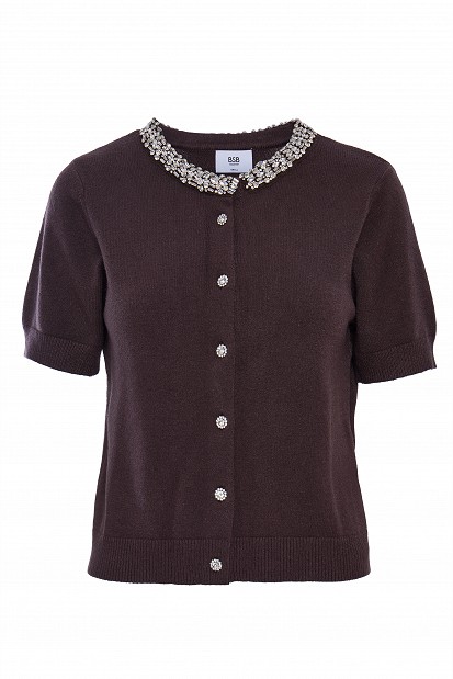 Cardigan din tricot cu detalii strălucitoare