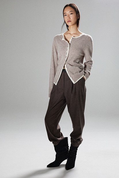 Wool cardigan with rhinestones