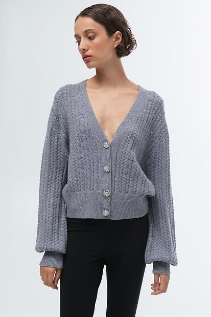 Кnit cardigan with jewel buttons