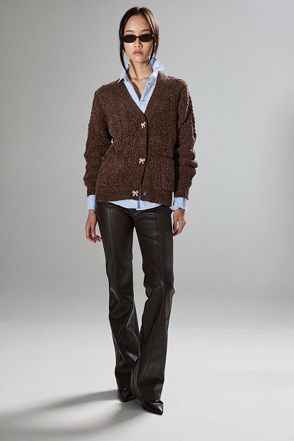Knitted cardigan with jewel buttons