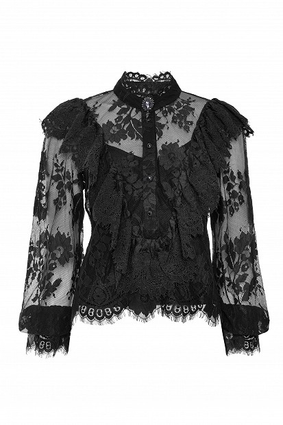Semi-sheer lace blouse