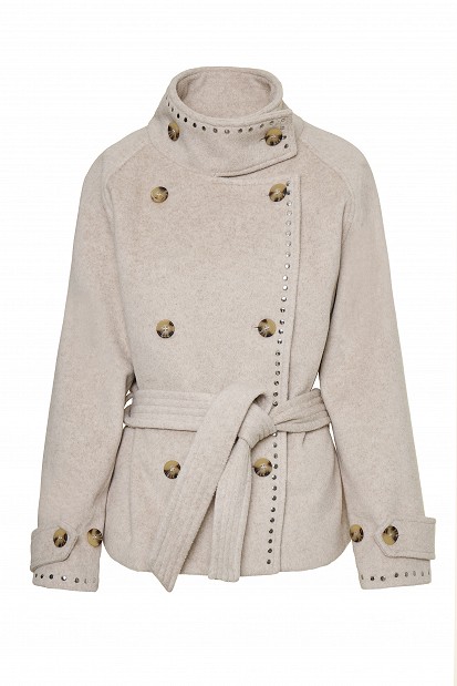 Coat with matching belt and studs