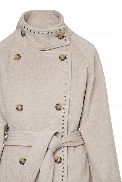 Coat with matching belt and studs