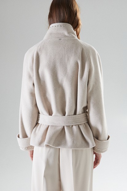 Coat with matching belt and studs