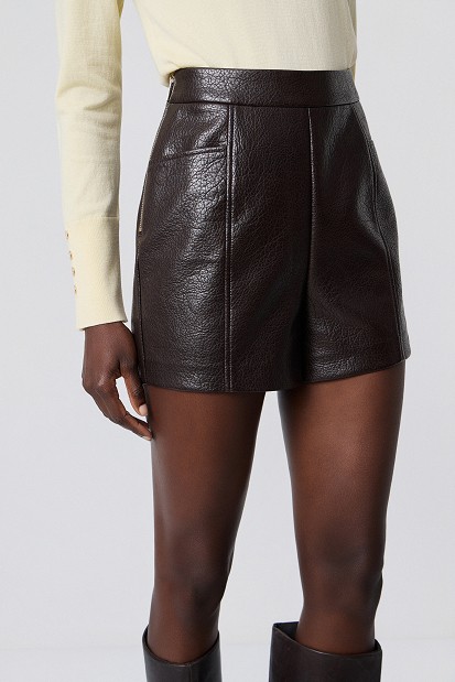 Faux leather shorts
