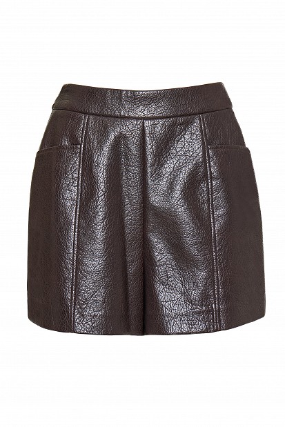 Faux leather shorts