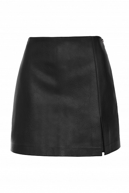 Fustă-pantalon scurtă cu aspect de piele