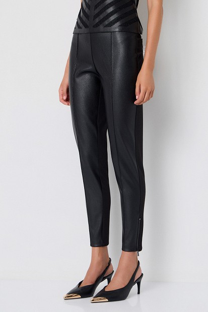 Mixed-fabric leggings