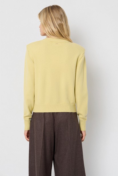 Embellished knit sweater with decorative stones