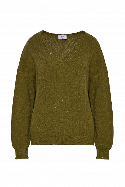 Sequin V-neck sweater