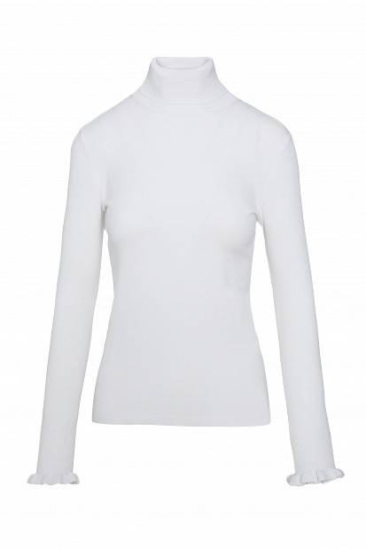 Basic turtleneck with ruffle sleeve details