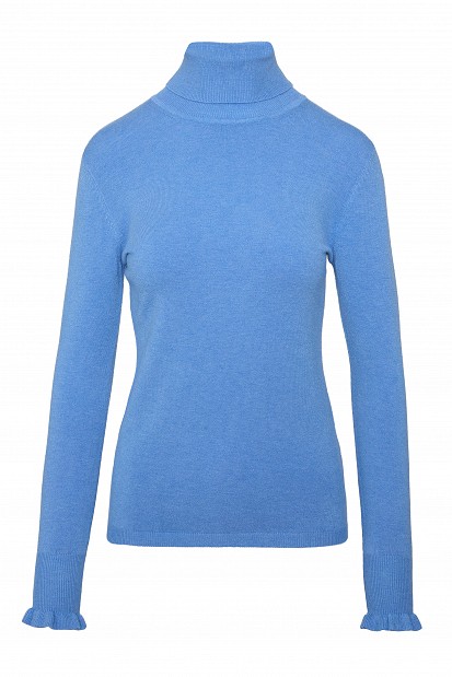 Basic turtleneck with ruffle sleeve details