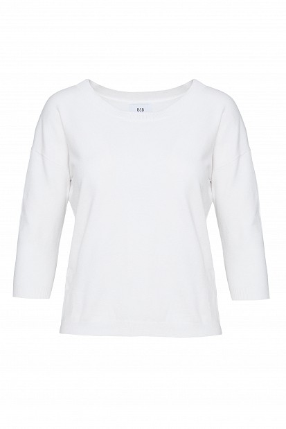 Pulover basic cu mâneci 3/4
