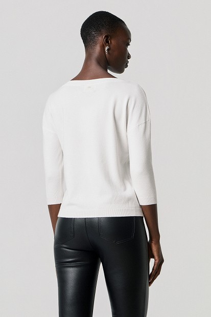 Pulover basic cu mâneci 3/4